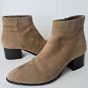 Julie Dee Italian Designer Tan Suede Ankle Boots Sz37 6.5/7